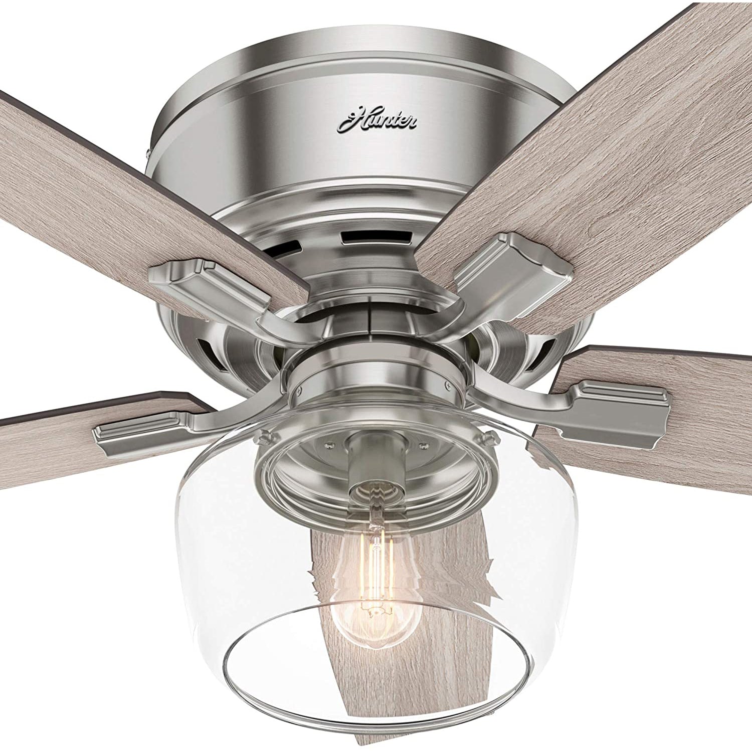 Hunter Bennett 44" Ceiling Fan with Remote Control, Brushed Nickel (Open Box)