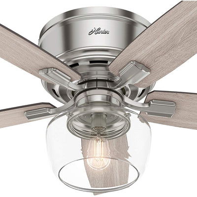 Hunter Bennett 44" Ceiling Fan with Remote Control, Brushed Nickel (Open Box)