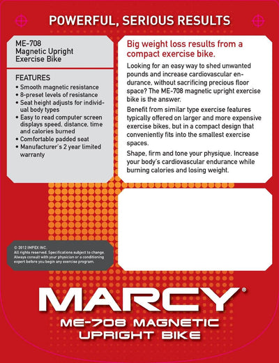 Marcy Upright Magnetic Exercise Bike Cycling Home Workout Equipment | Open Box
