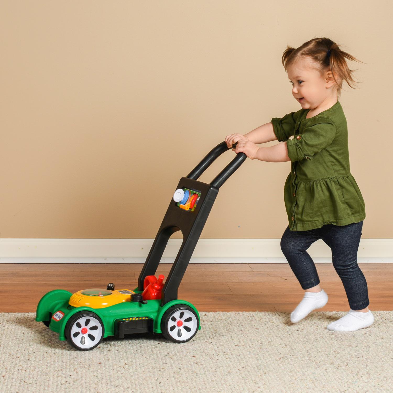 Little Tikes Toddler Gas N Go Lawn Push Mower Pretend Play Toy w/ Sounds, Green