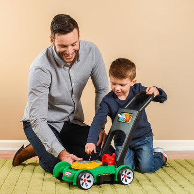 Little Tikes Toddler Gas N Go Lawn Push Mower Pretend Play Toy w/ Sounds, Green