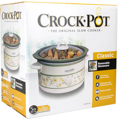Crock-Pot SCR500-GF Classic 5 Quart 5 Lb Round Manual Slow Cooker - Open Box