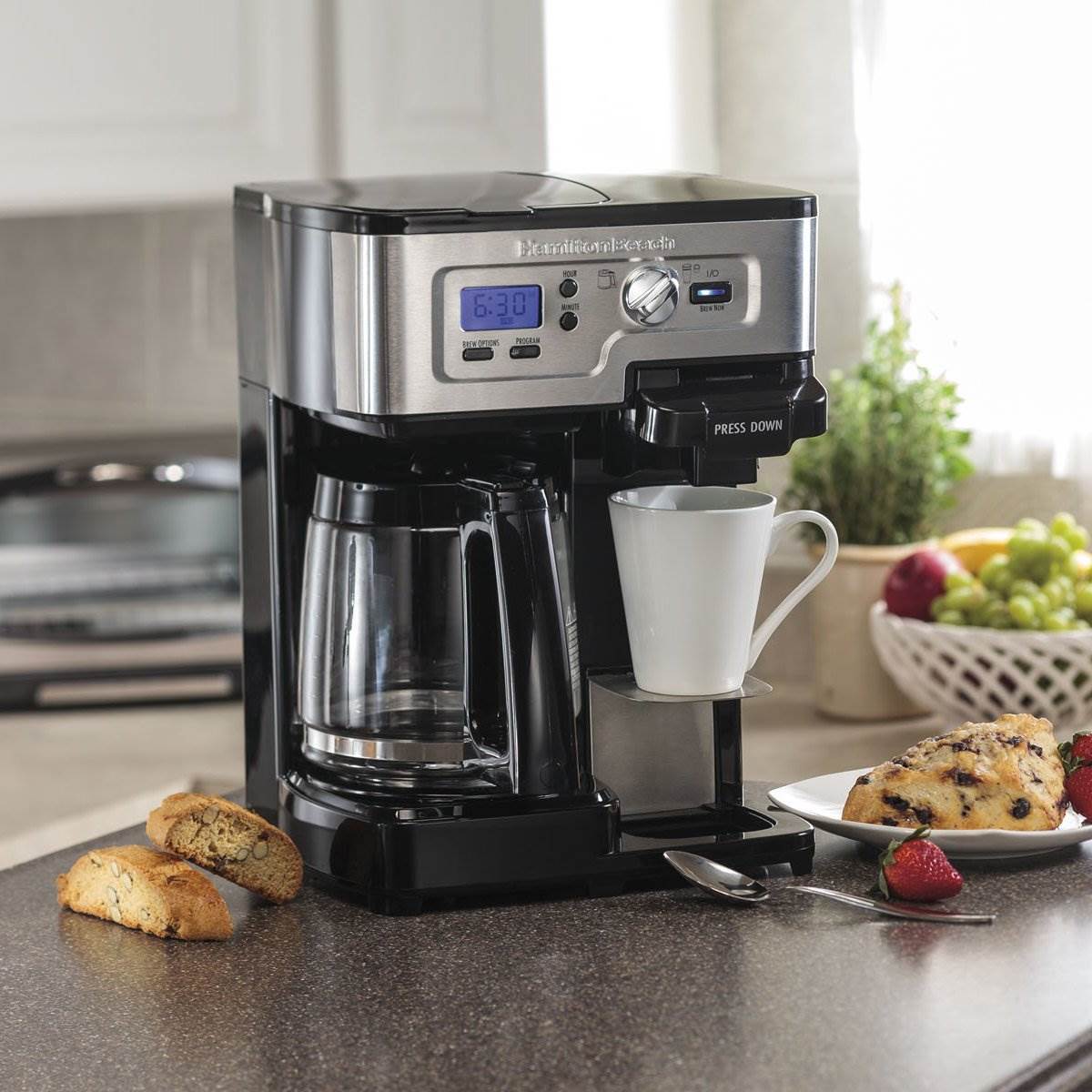 Hamilton Beach 2-Way FlexBrew Digital 1-12 Cup Coffeemaker K-Cup (Used)
