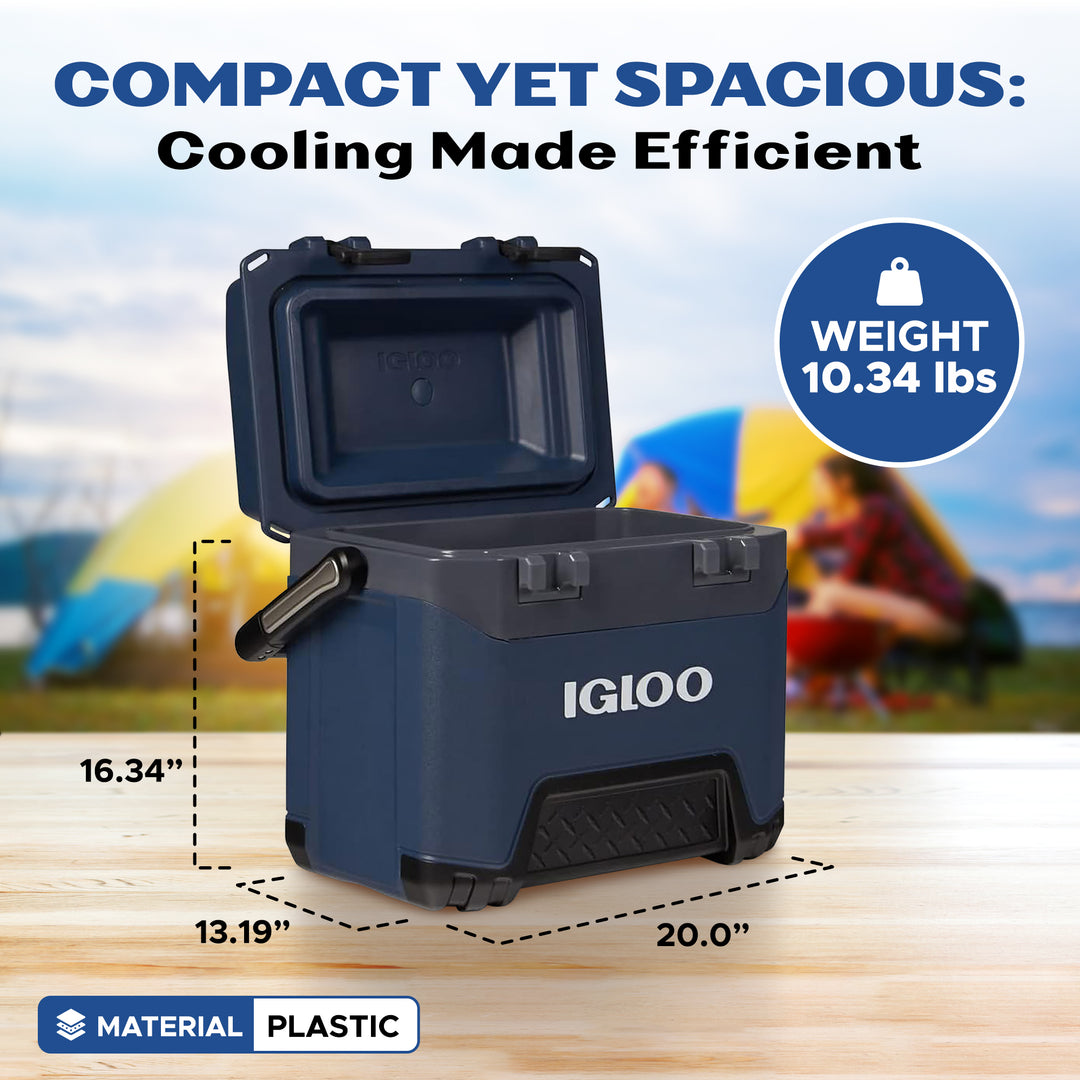 Igloo 25 Quart Ice Chest Cooler with Cool Riser Technology, Rugged Blue (Used) - VMInnovations