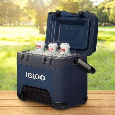 Igloo BMX 25 Qt Ice Chest Cooler w/Cool Riser Technology, Rugged Blue (Open Box) - VMInnovations