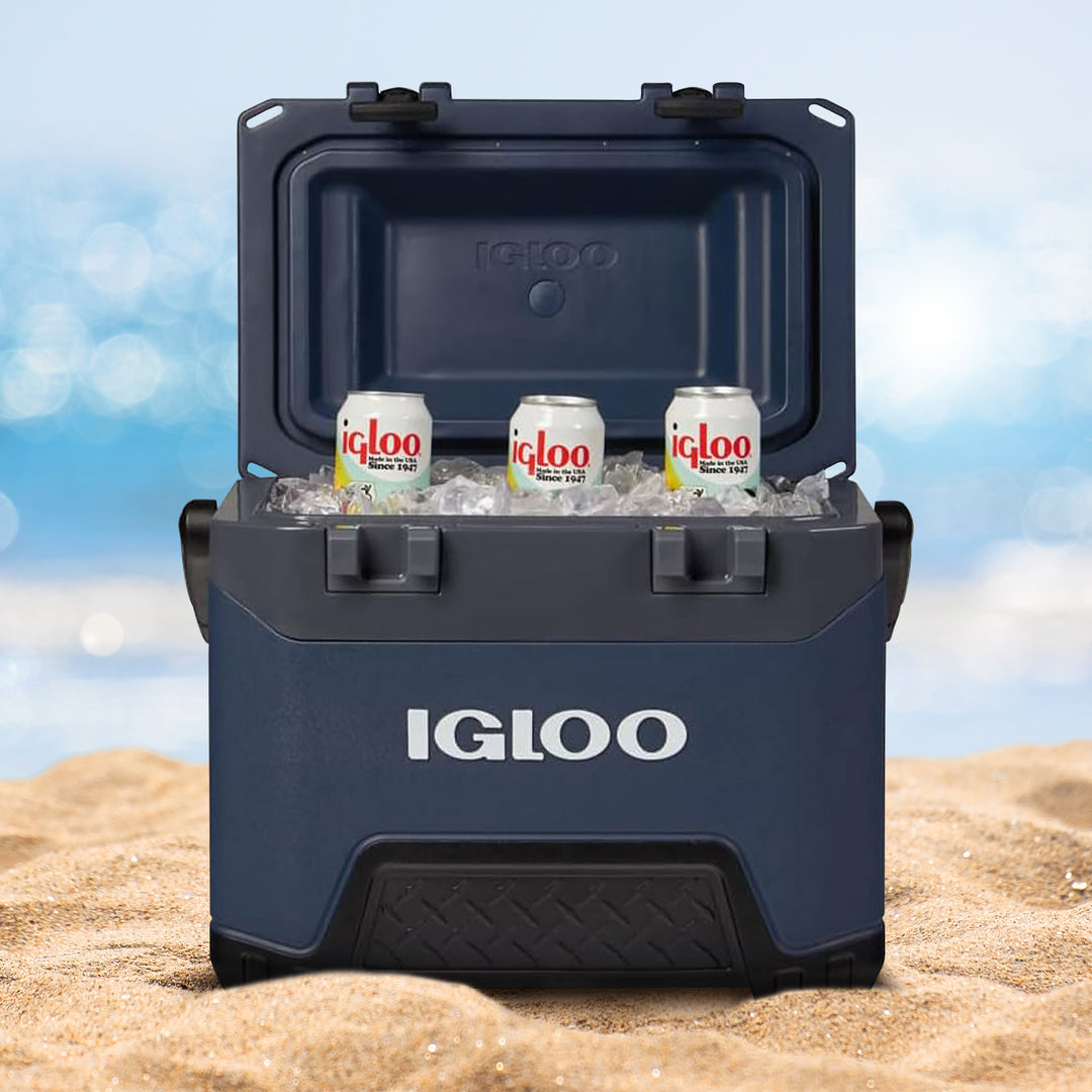 Igloo 25 Quart Ice Chest Cooler with Cool Riser Technology, Rugged Blue (Used) - VMInnovations