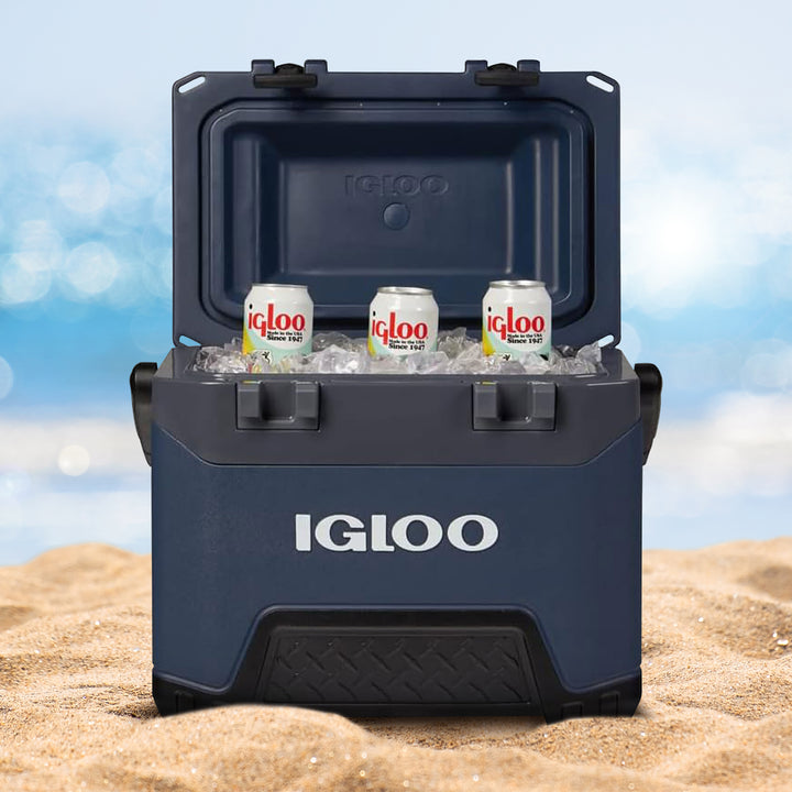 Igloo 25 Quart Ice Chest Cooler with Cool Riser Technology, Rugged Blue (Used) - VMInnovations