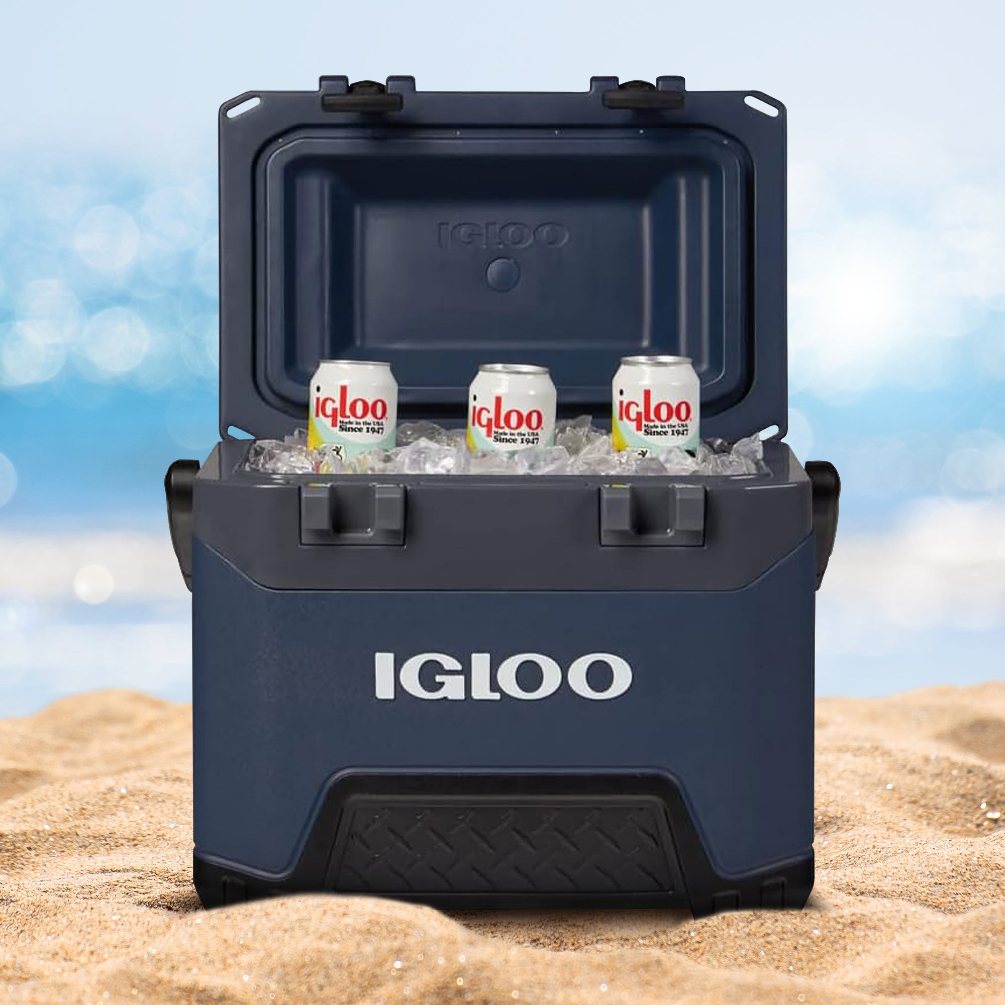 Igloo BMX 25 Qt Ice Chest Cooler w/Cool Riser Technology, Rugged Blue (Open Box) - VMInnovations
