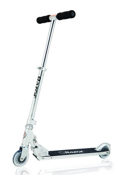 Razor Pro Model A4 Deluxe Aluminum Push/Kick Folding Scooter - Clear - Used