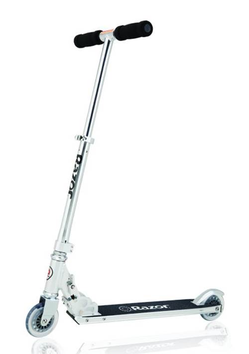 Razor Pro Model A4 Deluxe Aluminum Push/Kick Folding Scooter - Clear - Used