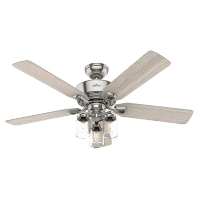 Hunter Fan Company Devon Park 52" Ceiling Fan with 3 Lights, Brushed Nickel
