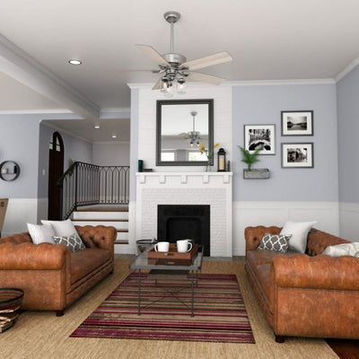 Hunter Fan Company Devon Park 52" Ceiling Fan with 3 Lights, Brushed Nickel