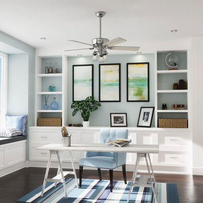 Hunter Fan Company Devon Park 52" Ceiling Fan with 3 Lights, Brushed Nickel