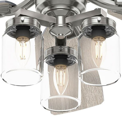 Hunter Fan Company Devon Park 52" Ceiling Fan with 3 Lights, Brushed Nickel