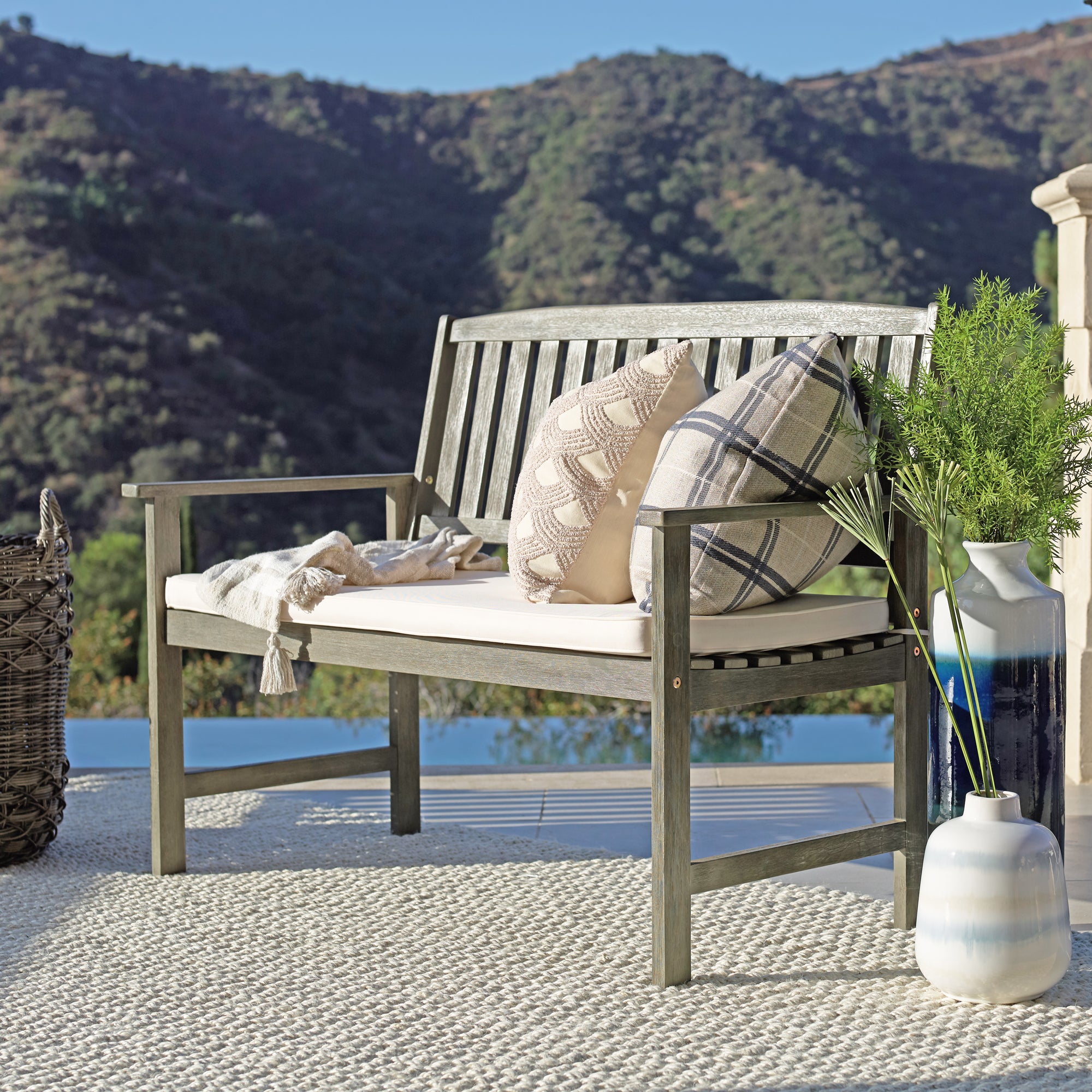 Coaster Home Furnishings Jonah 4 Piece Wood Outdoor Patio Conversation Set, Gray - VMInnovations