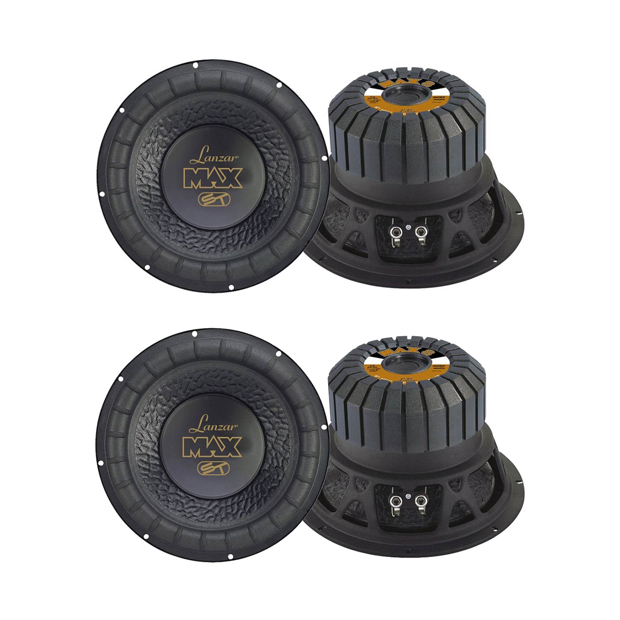 Lanzar 8 Inch 600W 4 Ohm 4 Layer Voice Coil Car Audio Subwoofer (4 Pack) | MAX8