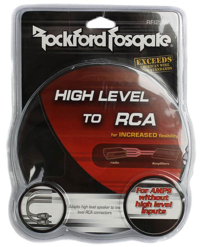 Rockford Fosgate RFI2SW High to Low Level Male RCA Converter Adaptor Pair
