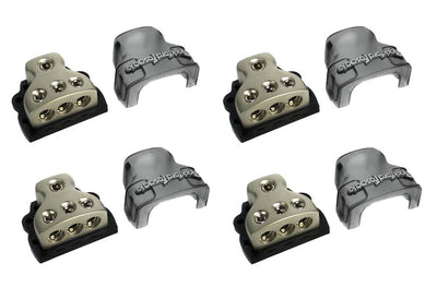 4) ROCKFORD FOSGATE RFD4 0/1/4-Gauge Ga Car Audio Distribution Blocks 1-In 3-Out