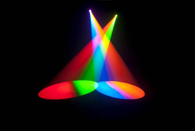 (2) CHAUVET Intimidator Spot 255 LED Lights w/ (2) ADJ Mega Par Profile Lights