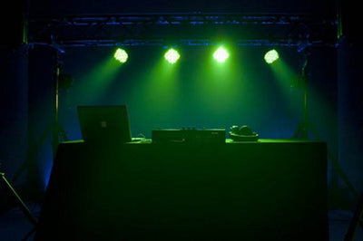 (2) CHAUVET Intimidator Spot 255 LED Lights w/ (2) ADJ Mega Par Profile Lights