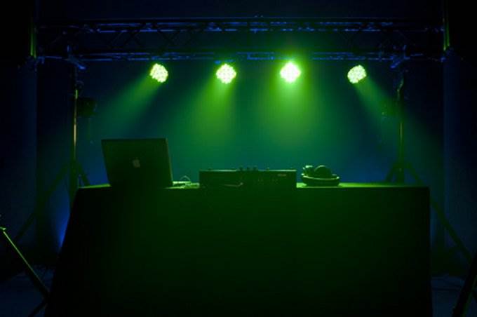 (2) CHAUVET Intimidator Spot 255 LED Lights w/ (2) ADJ Mega Par Profile Lights