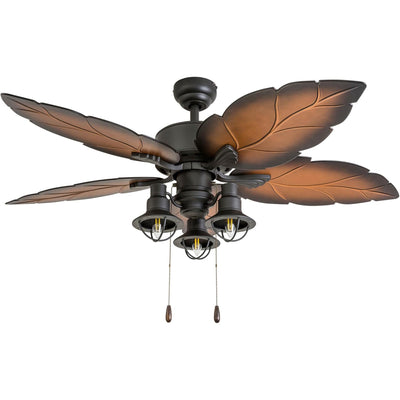 Prominence Home Ocean Crest 52" Ceiling Fan with Light and Pull Chain, Bronze - VMInnovations