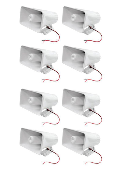 8) NEW PYLE PHSP5 8" 65W 8-Ohm Indoor & Outdoor PA Horns Speakers White Audio - VMInnovations