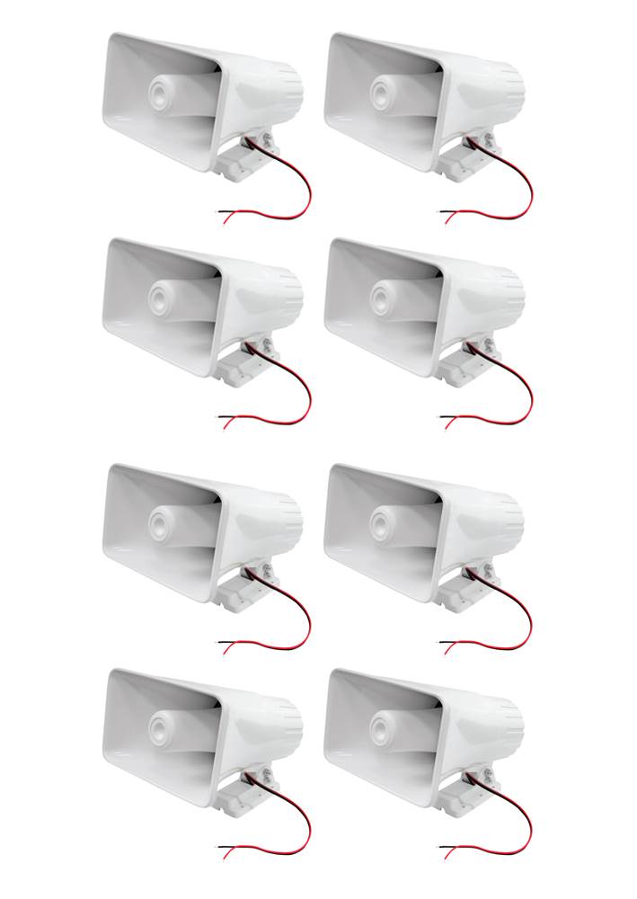 8) NEW PYLE PHSP5 8" 65W 8-Ohm Indoor & Outdoor PA Horns Speakers White Audio - VMInnovations