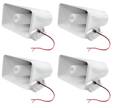 8) NEW PYLE PHSP5 8" 65W 8-Ohm Indoor & Outdoor PA Horns Speakers White Audio - VMInnovations