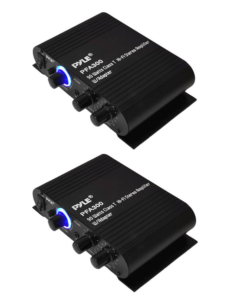 2) Pyle PFA300 180W 2 Channel Hi-Fi Home Audio Stereo Speakers Amplifiers w/Aux - VMInnovations