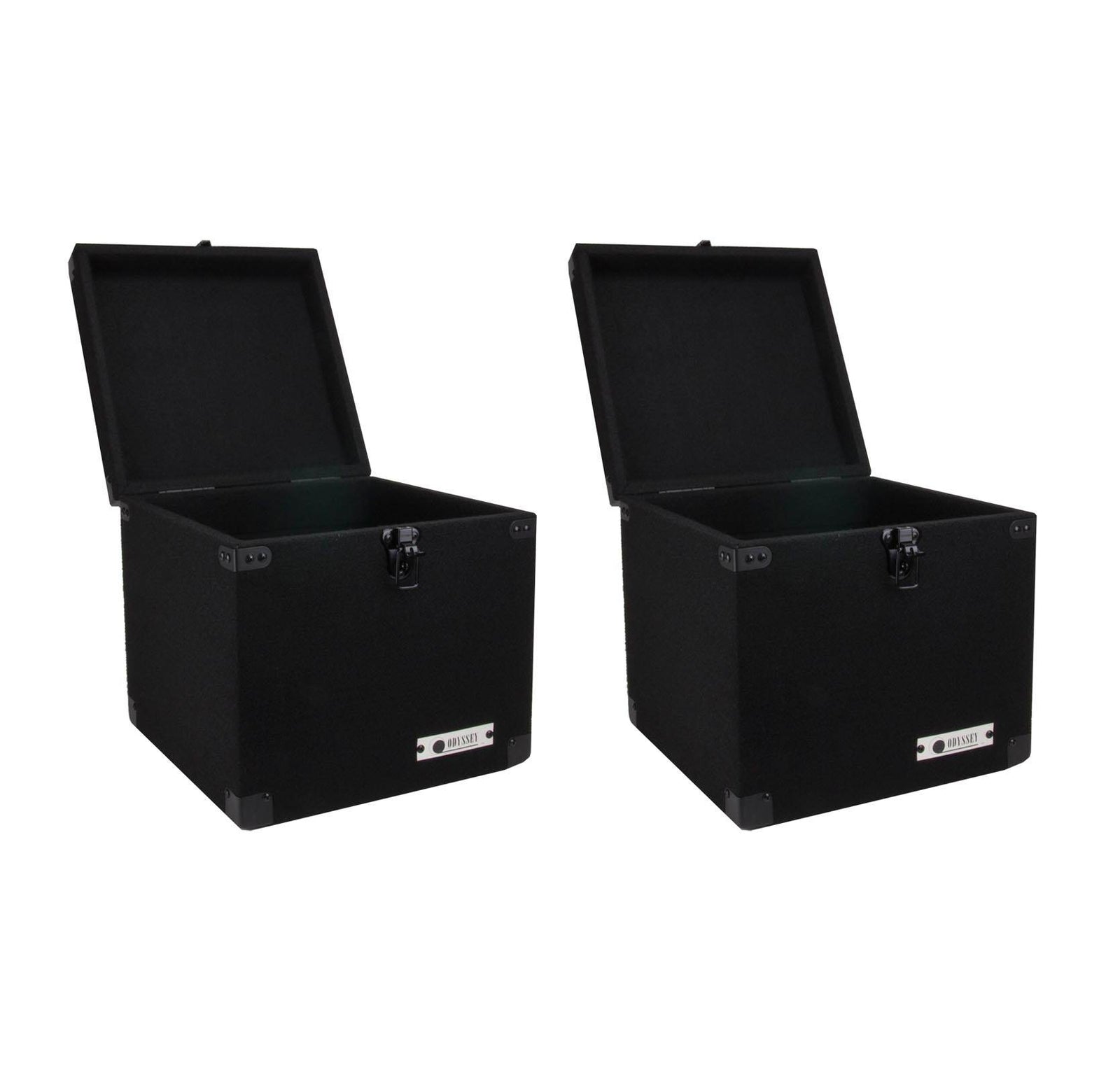 (2) Odyssey CLP090E Carpeted DJ Cases w/ Detachable Lid for 90 LP Vinyl Records - VMInnovations