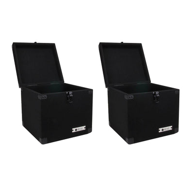 (2) Odyssey CLP090E Carpeted DJ Cases w/ Detachable Lid for 90 LP Vinyl Records - VMInnovations