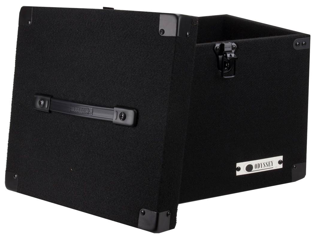 (2) Odyssey CLP090E Carpeted DJ Cases w/ Detachable Lid for 90 LP Vinyl Records