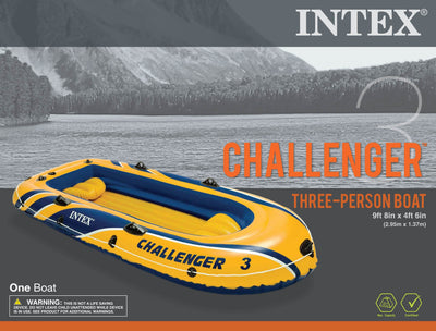 Intex Challenger 3 Inflatable Three-Person Boat Raft | 68369EP (Open Box)
