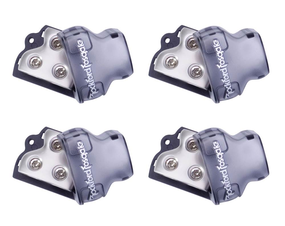 4) ROCKFORD FOSGATE RFD1 0/1/4-Gauge Ga Car Audio Distribution Blocks 1-In 2-Out