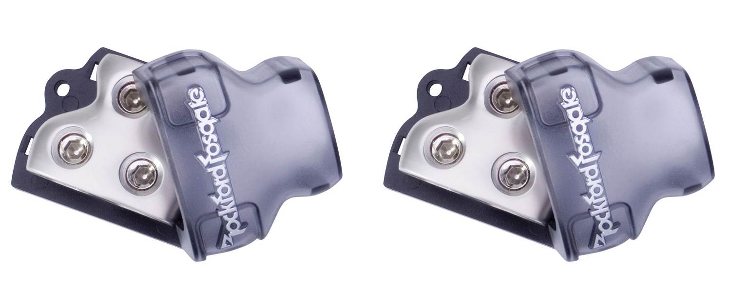 4) ROCKFORD FOSGATE RFD1 0/1/4-Gauge Ga Car Audio Distribution Blocks 1-In 2-Out