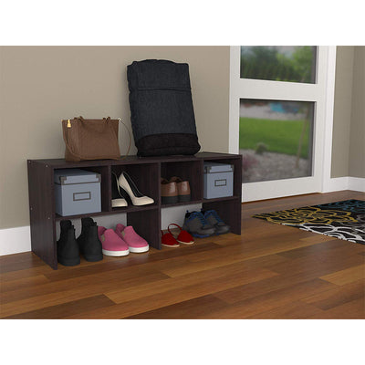 ClosetMaid Shelf Organizer with Shoe Rack and Cube Storage, Espresso (Open Box) - VMInnovations
