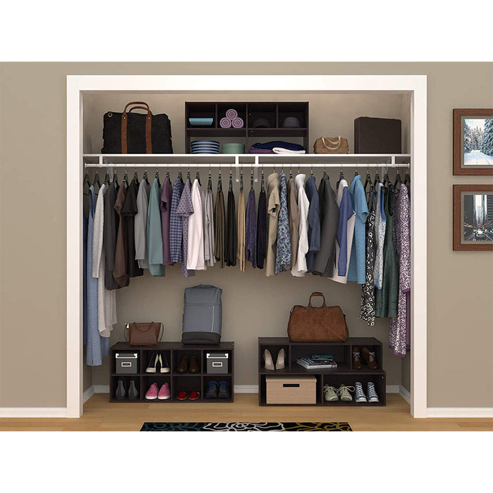 ClosetMaid Shelf Organizer with Shoe Rack and Cube Storage, Espresso (Open Box)