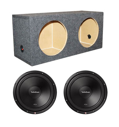 (2) Rockford Fosgate R2D4-12 12" 1000w Car Subwoofers + Sealed Sub Enclosure Box