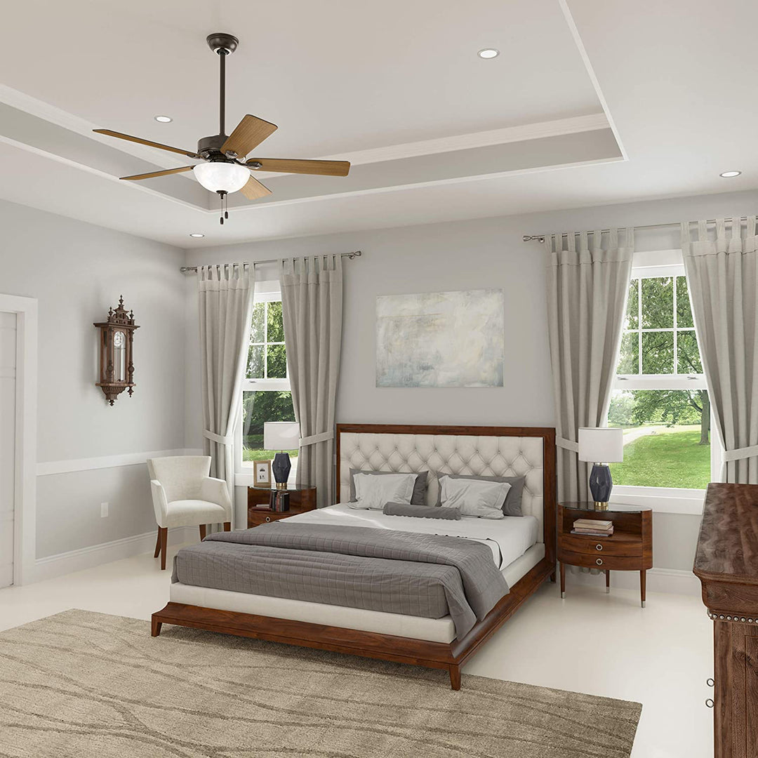Hunter Fan Company 52' Ceiling Fan w/ LED Light & Pull Chain, Bronze (Open Box) - VMInnovations