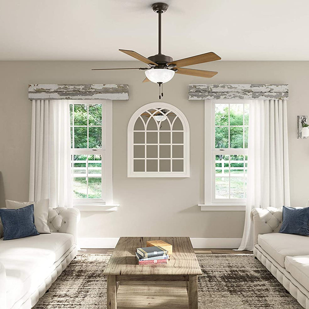Hunter Fan Company 52' Ceiling Fan w/ LED Light & Pull Chain, Bronze (Open Box) - VMInnovations