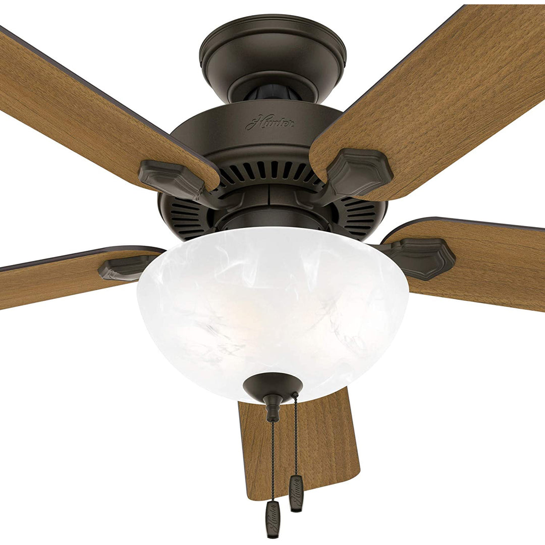 Hunter Fan Company 52' Ceiling Fan w/ LED Light & Pull Chain, Bronze (Open Box) - VMInnovations