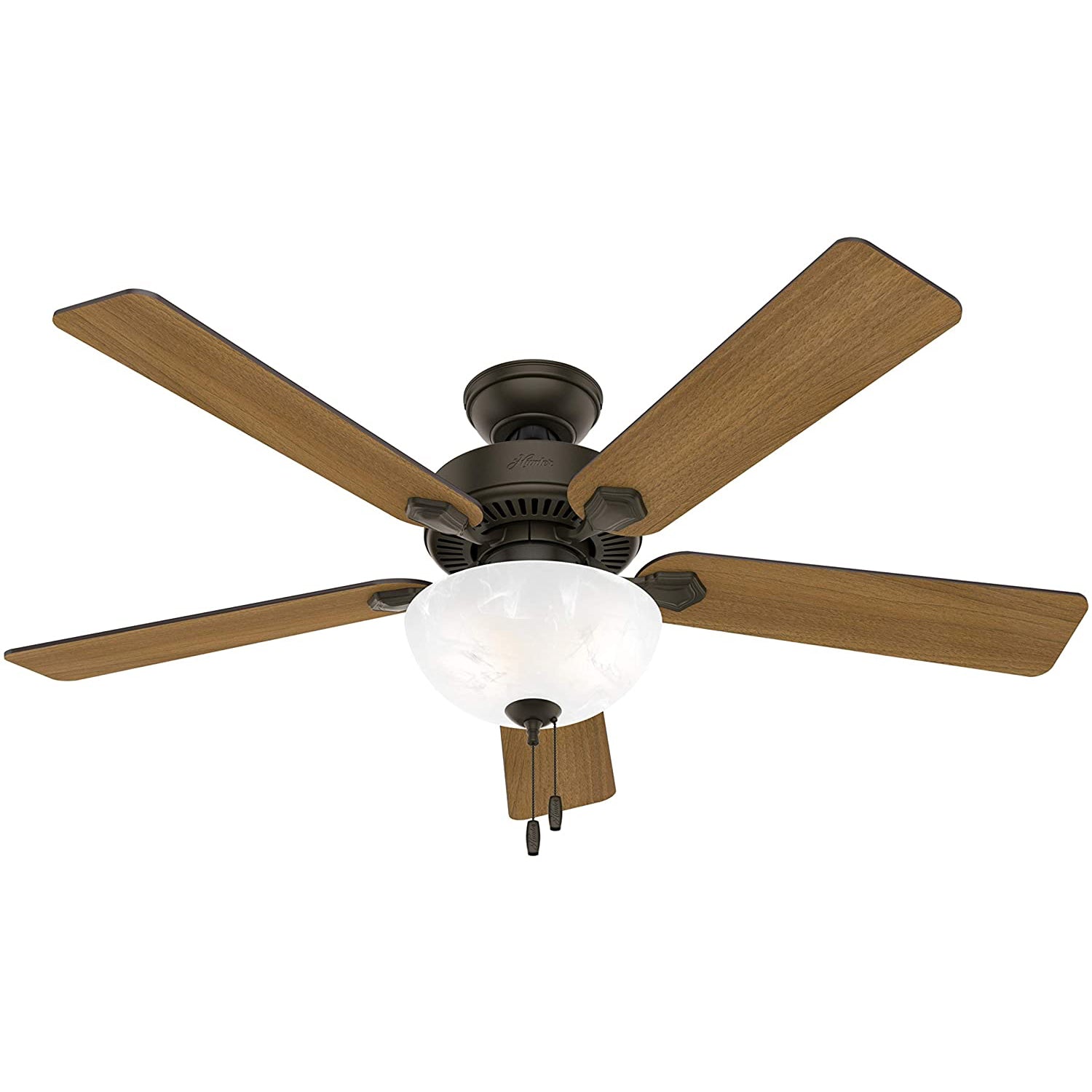 Hunter Fan Company 52' Ceiling Fan w/ LED Light & Pull Chain, Bronze (Open Box) - VMInnovations