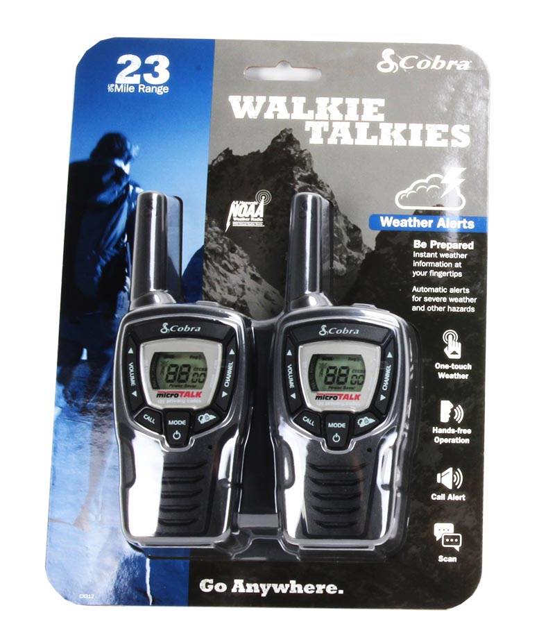 Cobra CX312 23 Mile 22 Channel FRS GMRS Walkie Talkie 2-Way Radios (2 Pack)