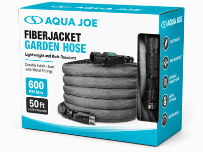 Aqua Joe FiberJacket Garden Hose, Kink-Resistant, 50' x 5/8" Diameter - VMInnovations