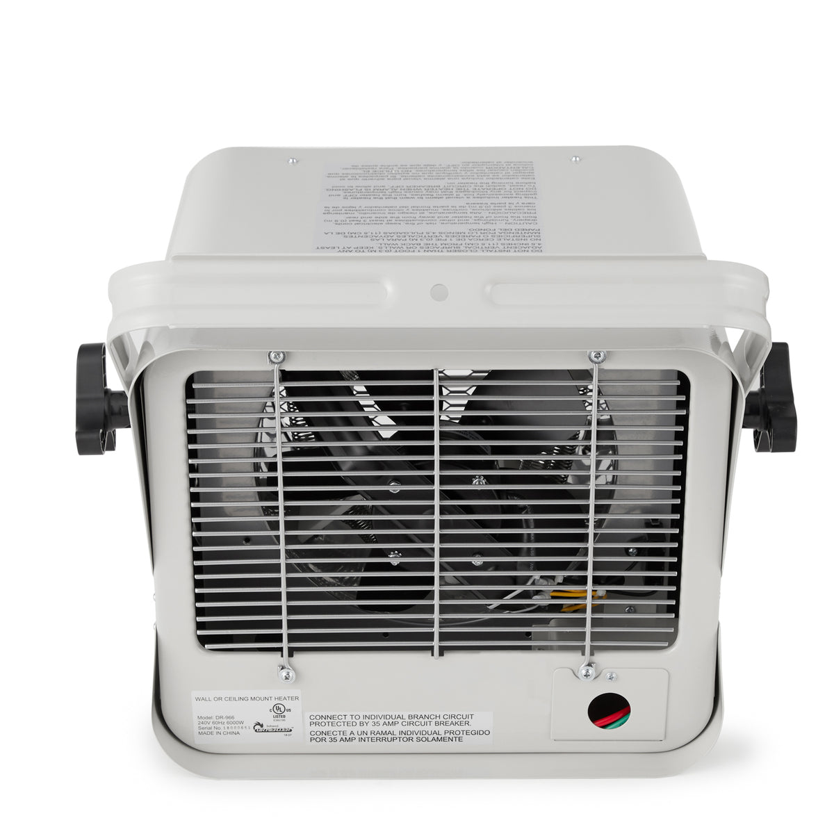 Dr. Heater 240V 6000W Garage Industrial Infrared Space Heater, White (Open Box)