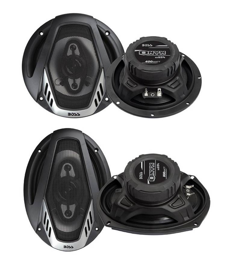 Boss NX654 6.5" 400W & NX694 6x9" 800W 4-Way Car Audio Coaxial Speakers (2 pack)