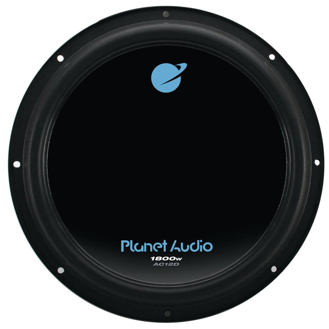 QPower 4 Hole 12 Inch Enclosure and Planet Audio AC12D 1800W Subwoofer (2 Pack)