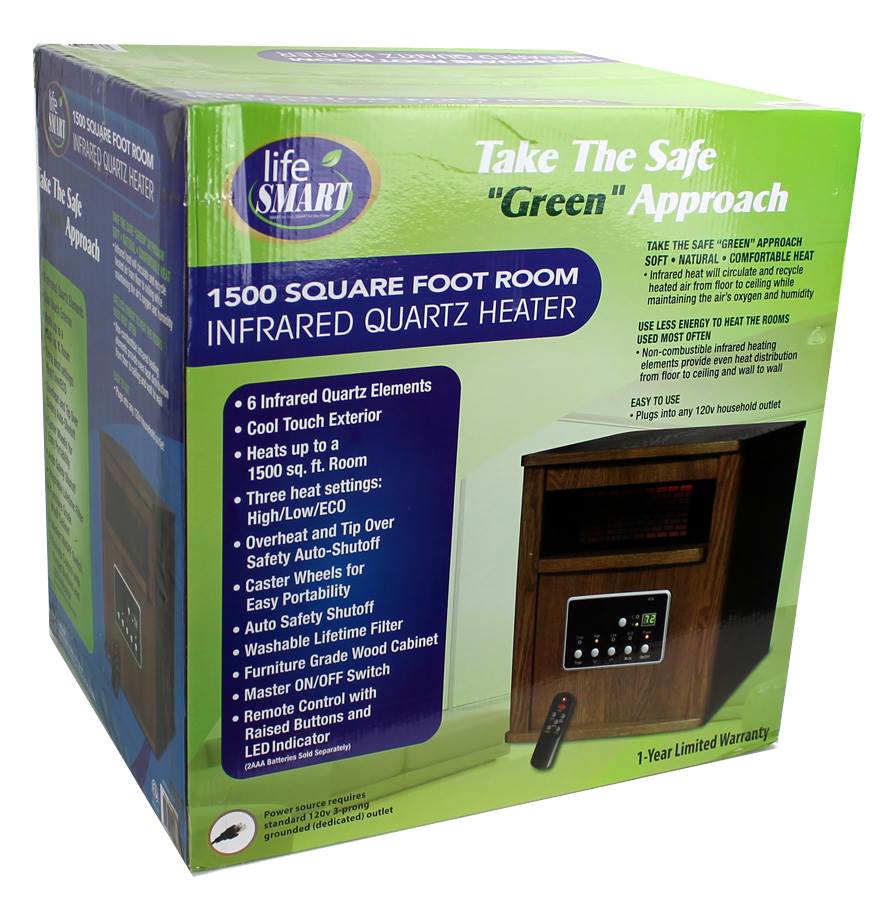 LifeSmart LS-W6-IQH 1500 Sq Ft 6 Infrared Quartz Electric Heater - Open Box