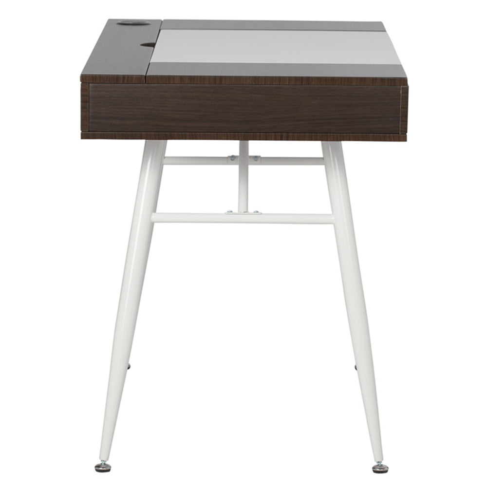 Calico Designs Nook Desk w/ Storage Compartments, White/Dark Walnut (For Parts)